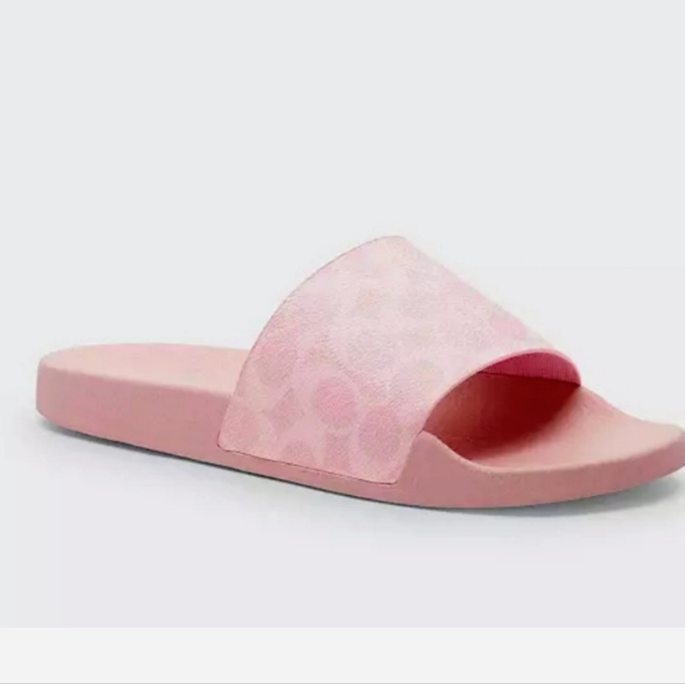 New! Coach Pink Slide Sandals